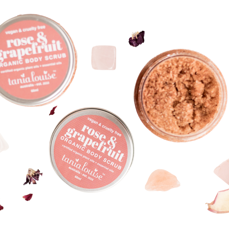 Organic magnesium pink clay and rose body scrub